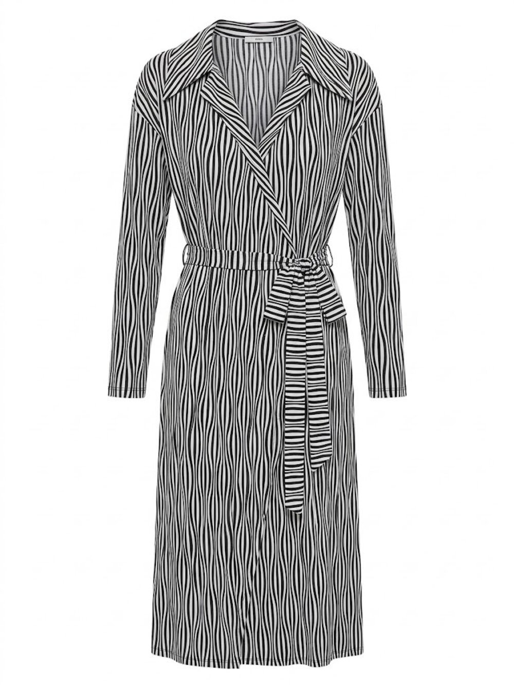 Zara Black and White Striped Maxi Wrap Dress